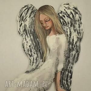 odpoczynek anioła, prezent, mikołaj drewna przyjaciółki