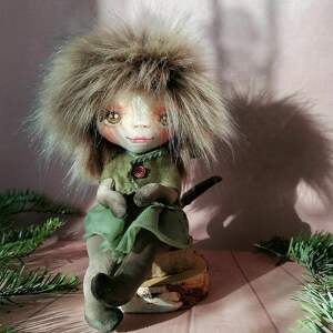 dekoracje chochlik ogoniasty e - piet artystyczna lalka kolekcjonerska