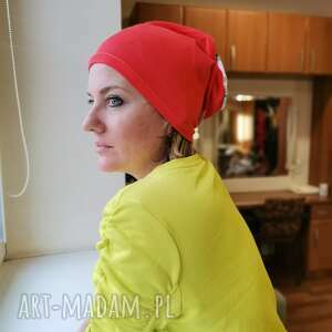 czapka pomaranczowa etno bez podszewki rozmiar uniwersalny, box c1, biho, komin