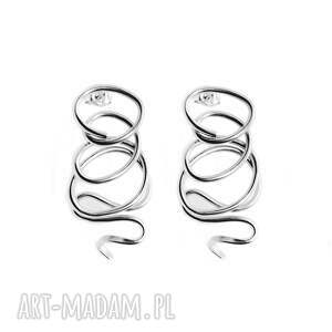 kolczyki linia no 1 srebrne, abstrakcja, sztuka abstrakcyjna, wyrazista