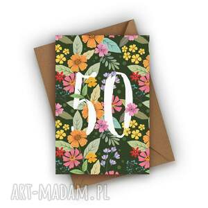 kartka urodzinowa - 50 urodziny 50, prezent
