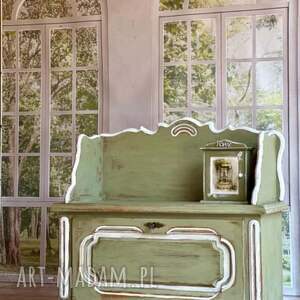 Ławka do przedpokoju - szafka na buty ręcznie odnawiana, unikat w stylu shabby chic
