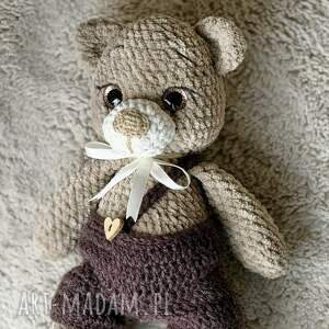 miś dmcio ręcznie robiony, loopiekasia, pluszak maskotka, handmade zabawka