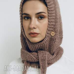 balaclava kominiarka kaptur z szalikiem zamiast czapki drutach