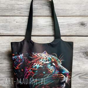 Prezent Torba shopperka wodoodporna, gepard, zakupy, styl