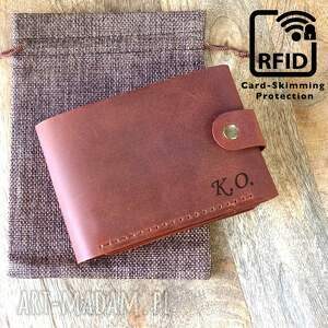 Prezent Męski skórzany portfel z RFID z grawerem na 11 kart zdjęcia