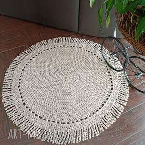 dywan z frędzlami ze sznurka bawełnianego 105cm
