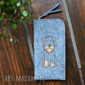 etui na telefon - piesek, smartfon, pokrowiec, futerał sznaucer psi motyw