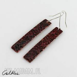 Czerwone - miedziane kolczyki (lub klipsy) (1902 02) ooak