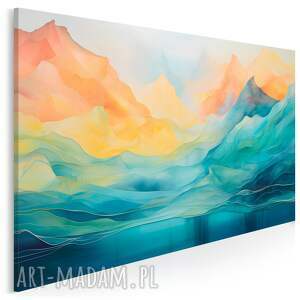 obraz na płótnie - abstrakcja góry lodowe kolory krajobraz - 120x80 cm