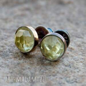 drobinki srebrne kwarc lemon a248 - Biżuteria kolczyki