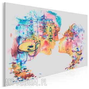 obraz na płótnie - pocałunek romantyczny miłosny 70x50 cm 56101