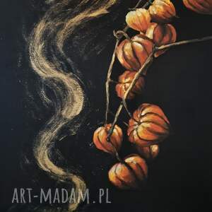 "fehu, pierwotny ogień" - obraz olejny na płótnie, 40x50 cm