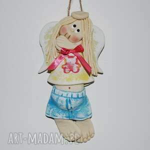 siostra agnieszki - aniołek z masy solnej, prezent, dekoracja - anioł