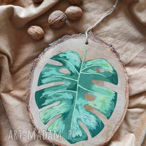 Prezent Obrazek na drewnie Monstera, rustykalny, drewno