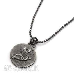 wisiorki żywioł powietrza, amulet z dwustronnym wzorem ze srebra 925