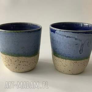 handmade ceramika komplet kubków bez uszu