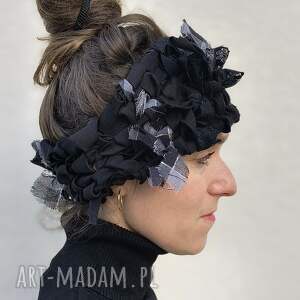 elegancka opaska fantazja, wytkana ręcznie na krośnie, kokarda