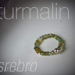 pierścionek z zielonych turmalinów w srebrze 1