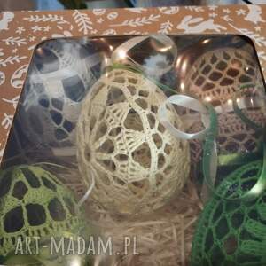 zestaw jajek szydelkowych jajko d3 szydełkowe dekoracje wielkanocne