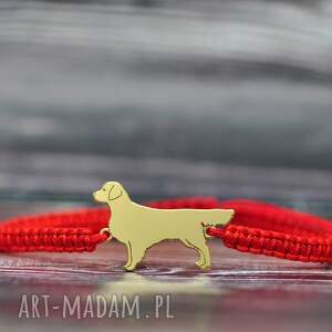 retriever - bransoletka z psem / srebro pozłacane, golden