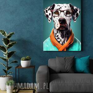 portret psa hipsterskiego - pepper wydruk na płótnie 50x70 cm B2, dalmatian