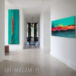 Recznie malowane obrazy w komplecie 2szt 40x180cm nowoczesne