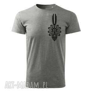 handmade koszulki tatra art - podhalańska klasyka parzenica t-shirt męski v1 biały