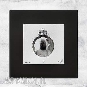 unikat - oprawiona w ramę akwarela domek 5 papierze dekoracja