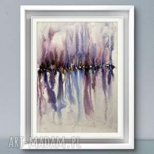 akwarela symetria ze złotem abstrakcja, złota farba