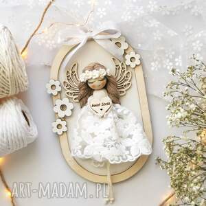 Prezent Anioł Stróż na ścianę w owalnej ramce | Aniołek