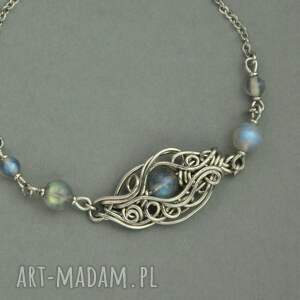 Bransoletka z labradorytami - regulowana, wire wrapping