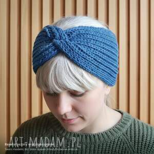 opaska merino niezapominajka - naturalna, miękka, nie gryząca, ciepła