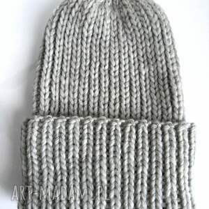 ręcznie zrobione czapki ręcznie robiona czapka janka 100% wełna owcza 53 jasny