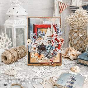 Kartka urodzinowa w stylu marynistycznym handmade