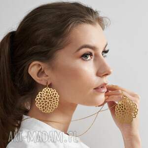 ażurowe koła komplet biżuterii casual eris c671 duże kolczyki, kolczyki