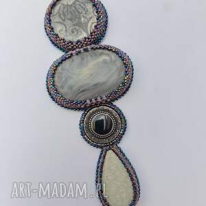 Szary naszyjnik boho handmade - elegancka biżuteria