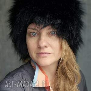 Futrzana długo włos czarna zawiowana duża sztuczne futro czapka