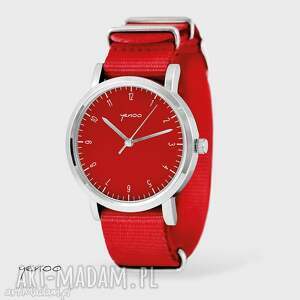 zegarek, bransoletka - simple elegance czerwony, nato - Zegarki
