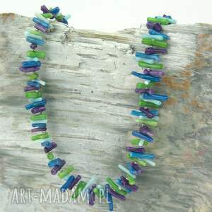 naszyjnik - koral mix kolorów, biżuteria autorska z koralem