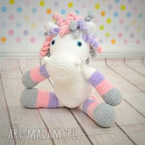 Prezent Kucyk przytulanka - duuuuży 40 cm, szydełkowy