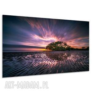Obraz na płótnie - zachód słońca z drzewem 120 x 80 cm