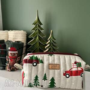 kosmetyczka świąteczna - driving home for christmas, prezent na mikołaja, pod