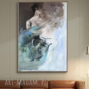Blue 100x70 cm - niebieski obraz na płótnie do sypialni