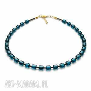 Korale Teal Niebieskie2, naszyjnik krótki morski