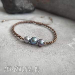 bransoletka perlo z perłami makrama prezent, pomysł