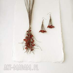 Prezent Ciemna cegła Komplet biżuterii, ceglany kolor