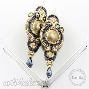 kolczyki soutache glamour gold - Kavrila biżuteria