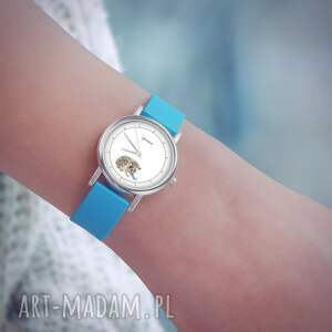 ręcznie wykonane zegarki zegarek mały - jeżyk - silikonowy, niebieski