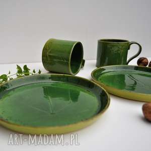 zestaw ceramiczny dla dwojga - talerz kubek, prezent